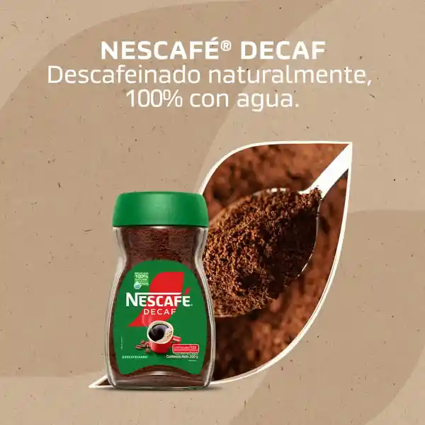 Café descafeinado NESCAFÉ DECAF instantáneo x 200g