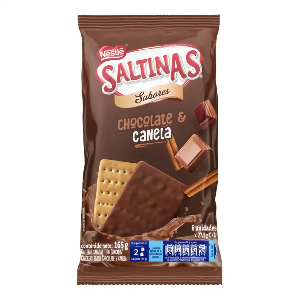 Saltinas Galletas Tipo Cracker Sabor a Chocolate y Canela