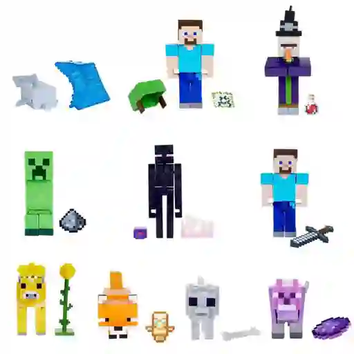 Mattel Figura Minecraft de 3.25'' Con Crafting
