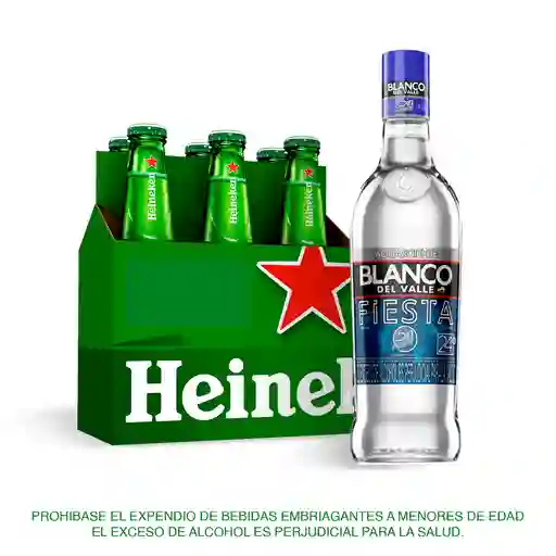 Six Pack Cerveza Heineken Lata 269 Ml + Blanco Del Valle Fiesta 750 Ml