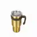 Termo Con Manija Doble Pared Dorado Ambiente Gourmet