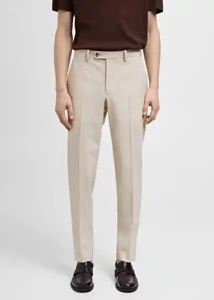 Pantalón Milan Color Beige Talla 38 Hombre Mango