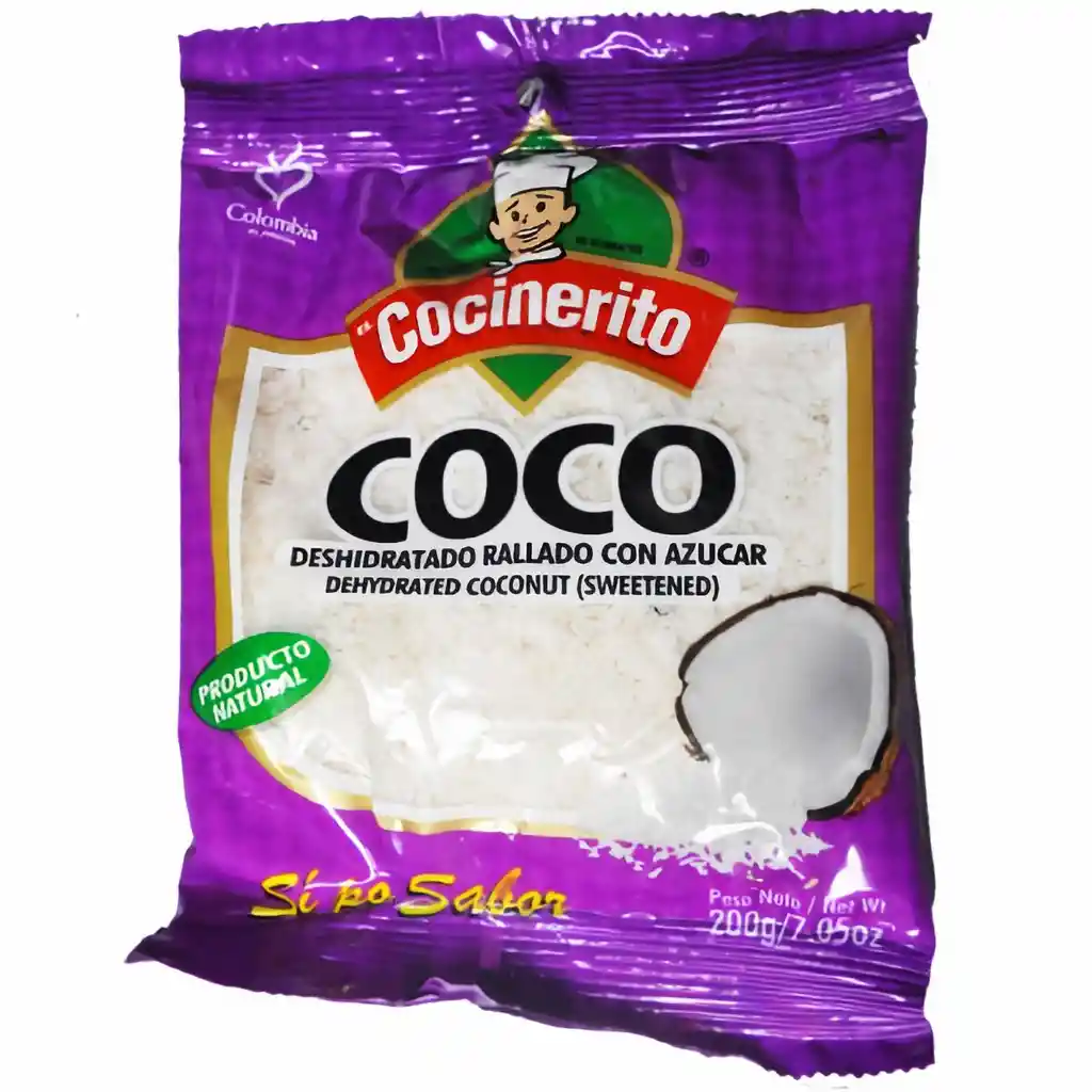 El Cocinerito Coco Deshidratado Rallado con Azúcar