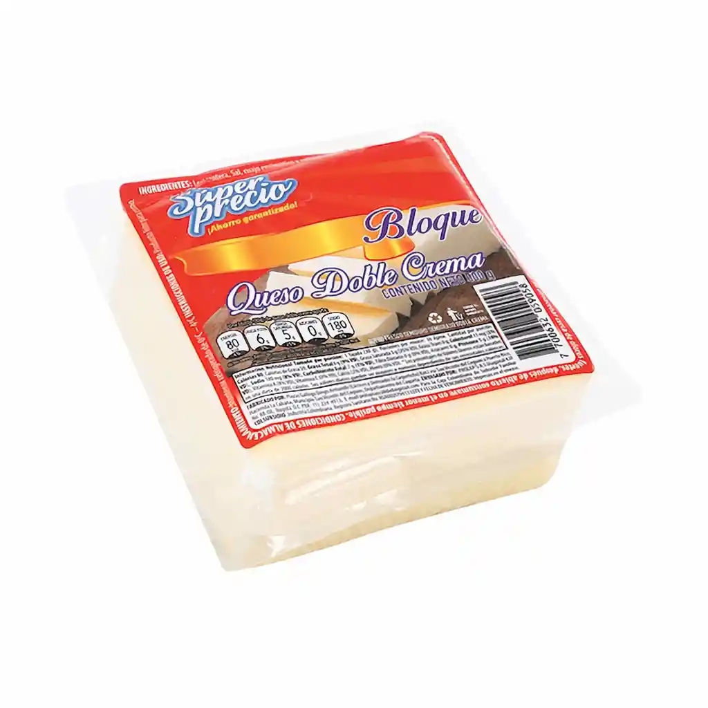Súper Precio Queso Doble Crema Bloque