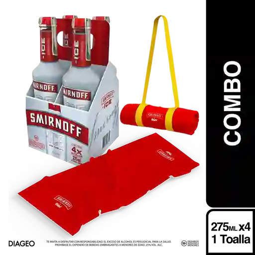 Combo Smirnoff Ice Cóctel con Vodka Original + Toalla Smirnoff