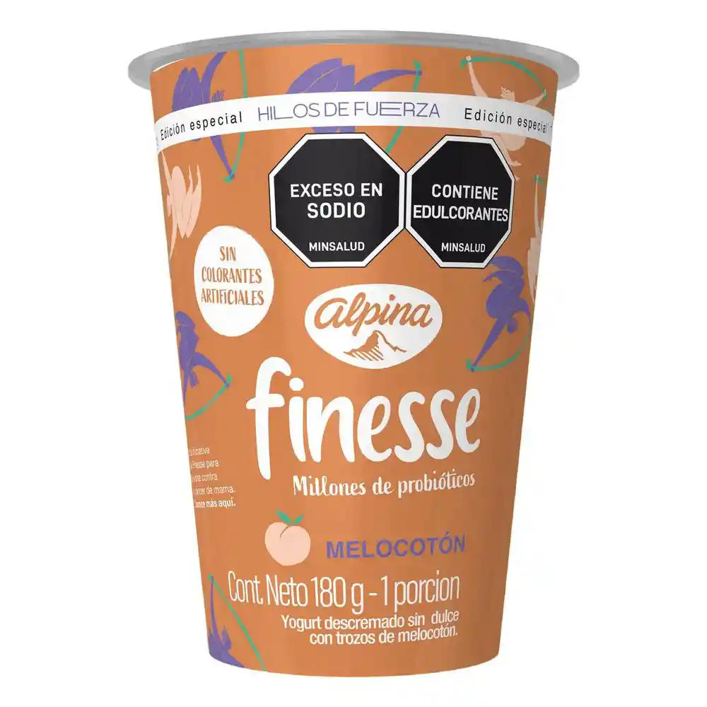Yogurt Descremad Trozos Melocot Finesse