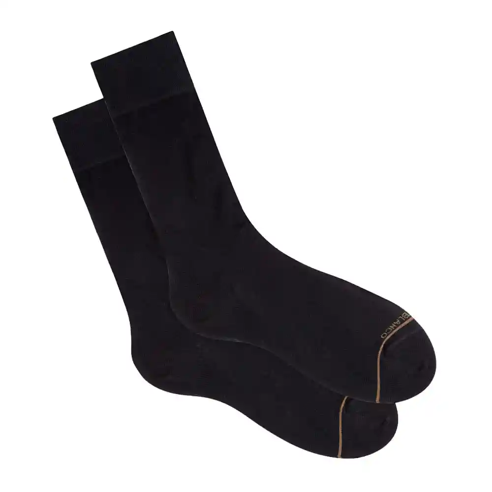 Medias Formales Largo Masculino Mercerizado Clásico Punto Blanco Talla 10-12