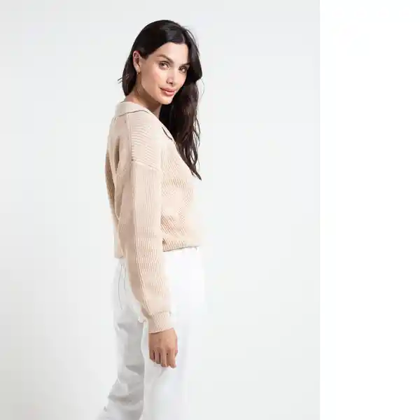  Saco Tejido Ayana Beige Goma Medio Talla S Naf-Naf 