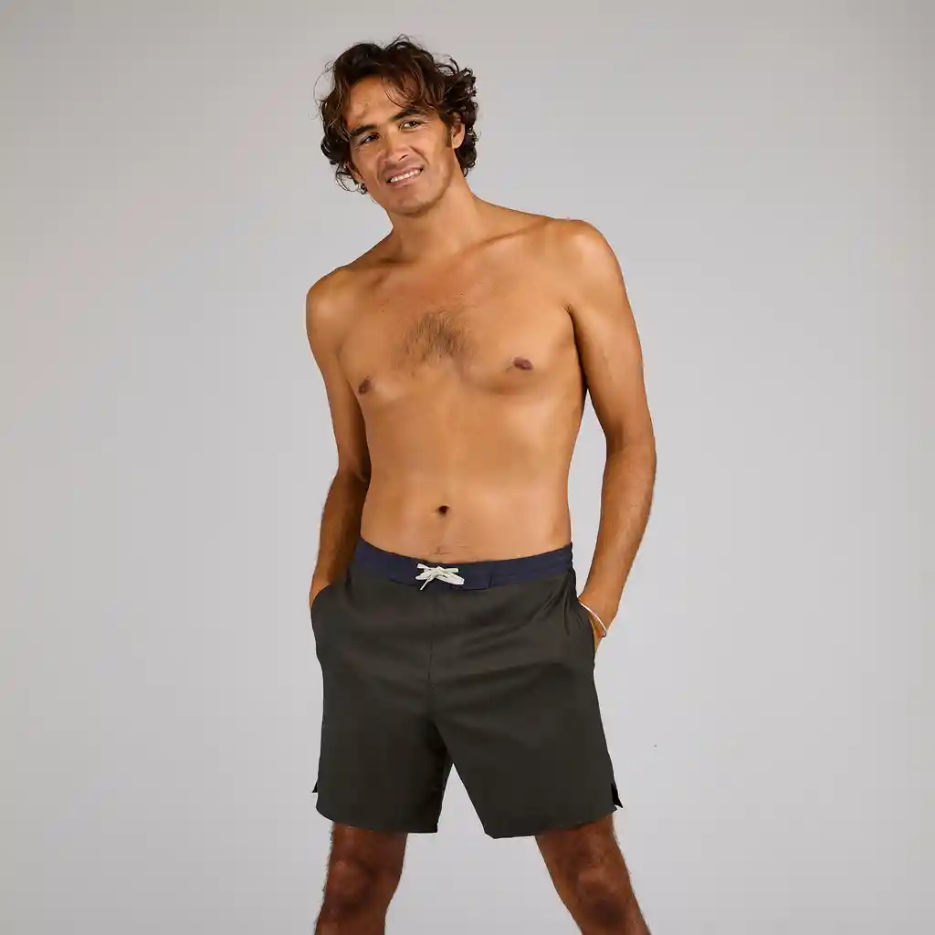 Pantaloneta de Baño Larga de Playa Para Hombre - Caqui
