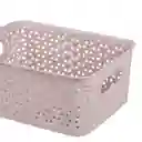 Canasto Simil Rattan Gris 19.5x25x10.5 Cm