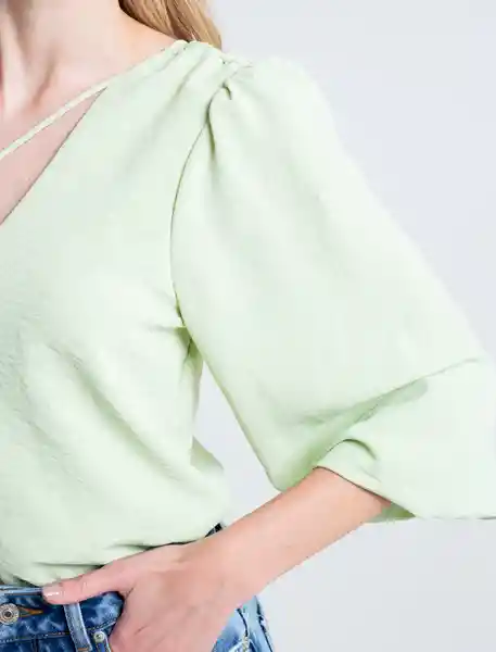 Camisa Leru Mujer Verde Carrizo Claro Talla S Naf Naf