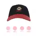 Gorra de Béisbol Bordada Luffy One Piece Negro y Rojo Miniso