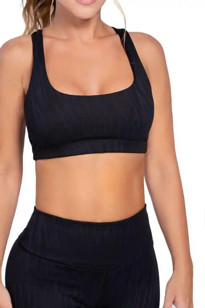 Top Deportivo Texturizado L-negro