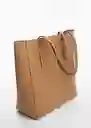 Bolso G Peonia Cuero Talla 99 Mujer Mango