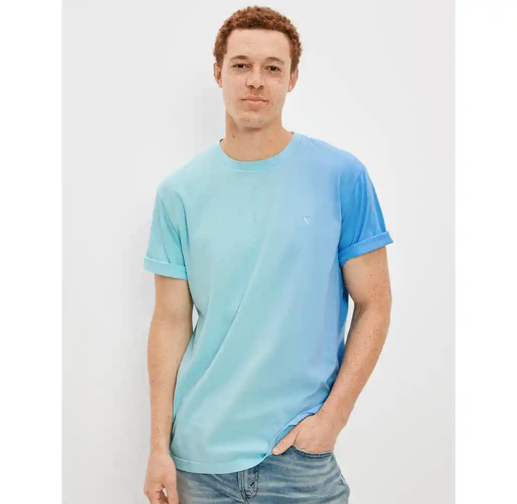 Camiseta Hombre Azul Talla X-SMALL 400387382902 American Eagle