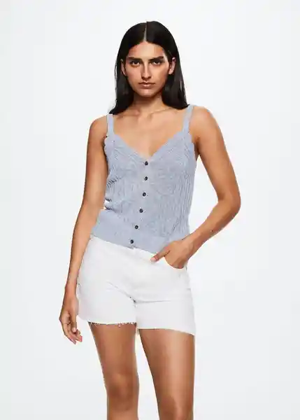 Top Tila Celeste Talla 18 Mujer Mango