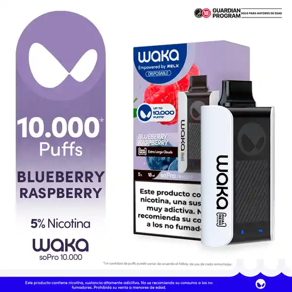 WAKA Vape SoPro 10.000 Blueberry Raspberry-50mg/g-STD 10.000 puff