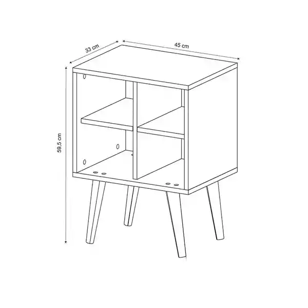 Muebles 2020 Mesa Auxiliar Colombia Blanco/Tabaco