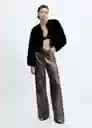 Pantalón Palax Plata Talla 34 Mujer Mango