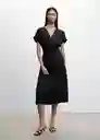 Vestido Amore Negro Talla L Mujer Mango