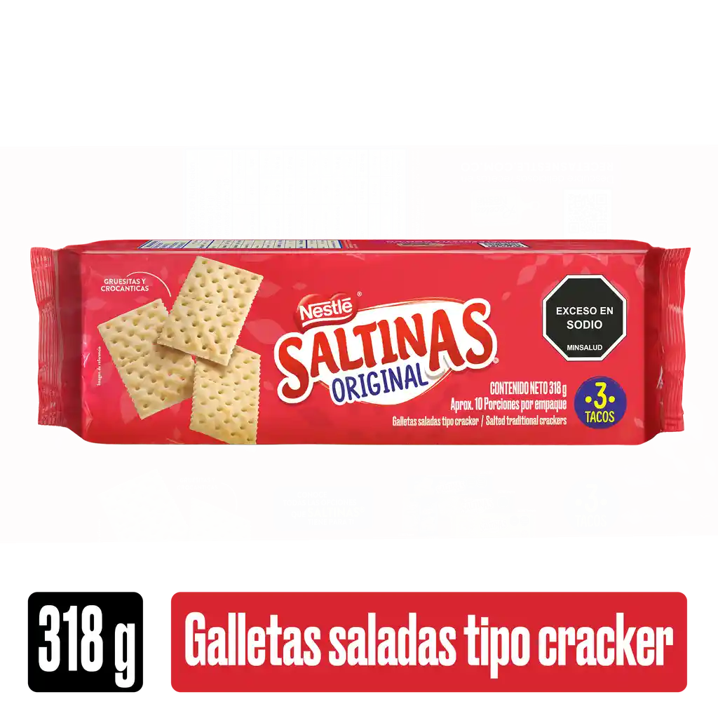 Galletas SALTINAS Original 3 tacos x 318g