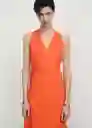 Vestido Bristol Naranja Talla 18 Mujer Mango