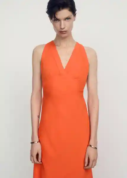 Vestido Bristol Naranja Talla 18 Mujer Mango