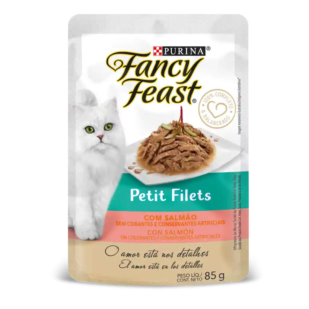 Comida húmeda para gato Purina Fancy Feast Petits Filets sabor a salmón x 85gr