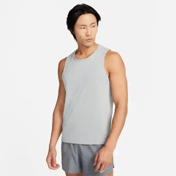 Nike Polera Miler Tank Para Hombre Gris Talla L