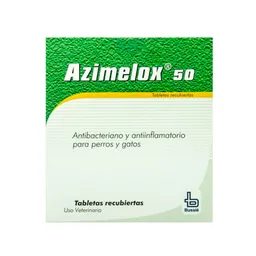 Azimelox 50 Antiinflamatorio Antibacteriano para Perros y Gatos 