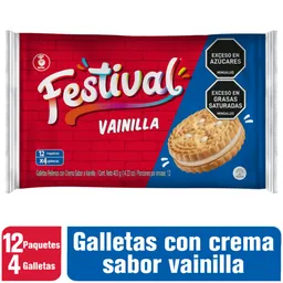 Festival Galletas Rellenas de Crema Sabor a Vainilla