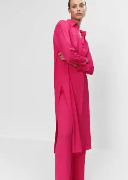 Vestido Tulipa-A Fucsia Talla S Mujer Mango