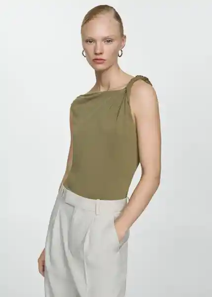 Top Cupe Khaki Talla S Mujer Mango