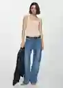 Top Cuadri Crudo Talla S Mujer Mango