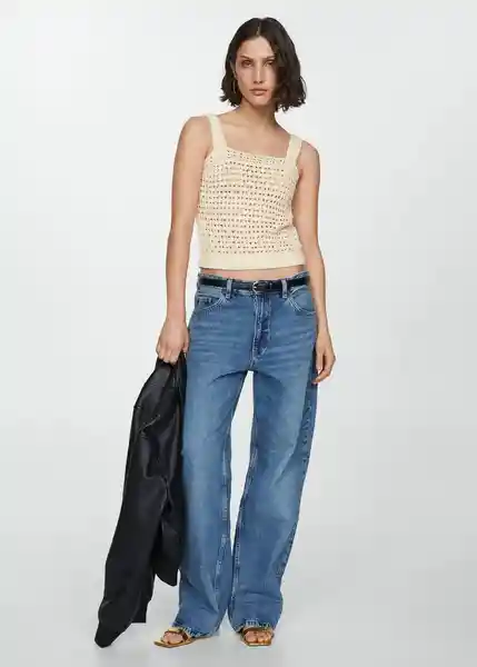 Top Cuadri Crudo Talla S Mujer Mango