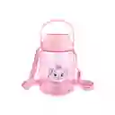 Vaso de Plástico Cat Con Correa Para el Hombro Rosa Miniso