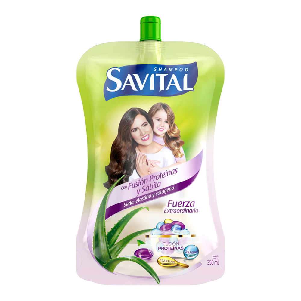 Savital Shampoo Fuerza Extraordinaria Fusión Proteínas y Sábila 350 ml
