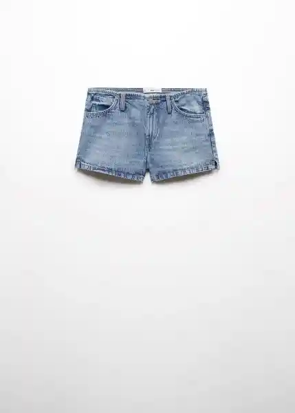 Short Samantha Azul Talla 42 Mujer Mango