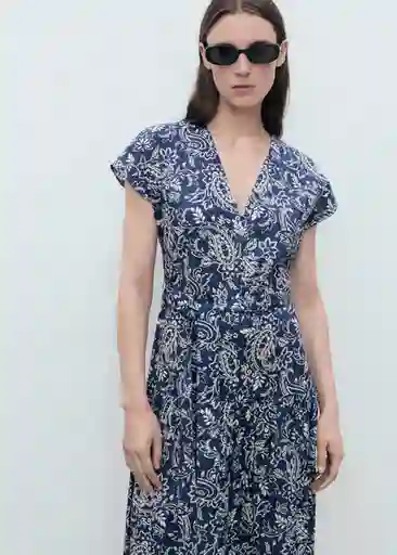Vestido Nemo Azul Talla S Mujer Mango