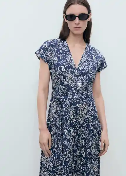 Vestido Nemo Azul Talla S Mujer Mango