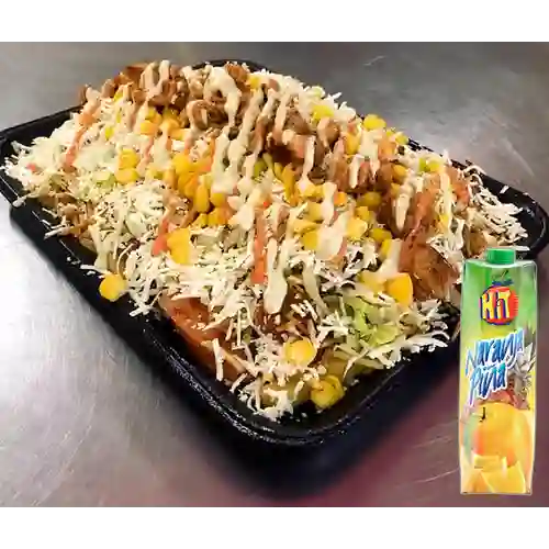 Combo Salchipapa Mega 2 + Hit Naranja Piña 1 L