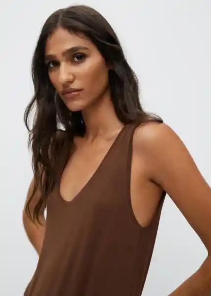 Top Bobar Chocolate Talla 28 Mujer Mango