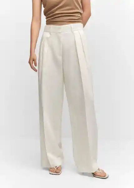 Pantalón Biel Blanco Talla 36 Mujer Mango