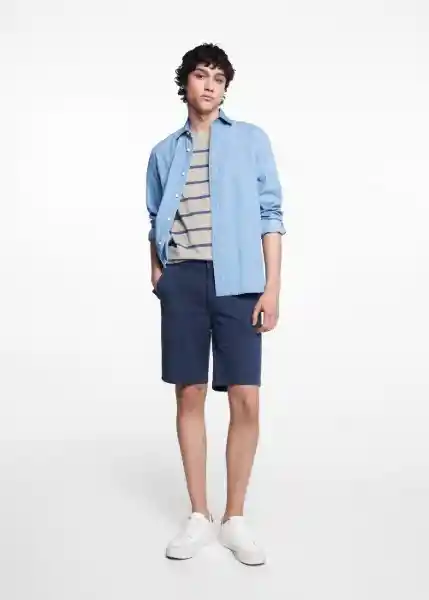 Bermuda Wang6 Navy Talla 21 Niño Mango
