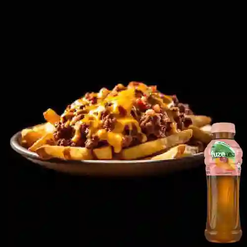 Combo Salchipapa Montañerita + Fuze Tea Durazno 400ML