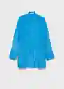 Camisa Ramona Azul Talla L Mujer Mango