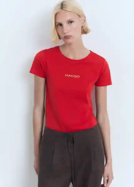 Camiseta Mangolog-H Rojo Talla S Mujer Mango