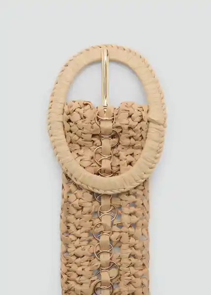 Cinturón Dorian Beige Talla M Mujer Mango