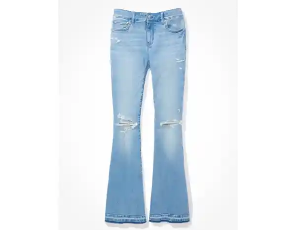 Jean Flare de Mujer Azul Talla 8 LONG American Eagle