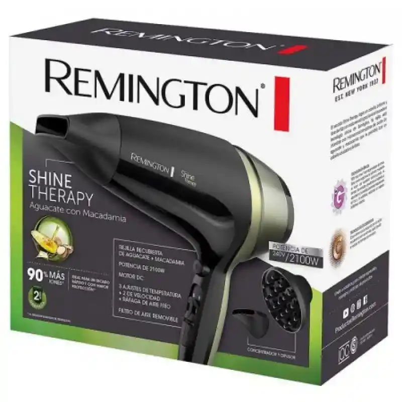 Remington Secador Shine Therapy Aguacate con Macadamia 